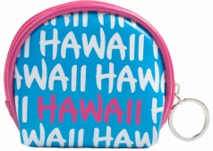Kālā Stash: Hānau Hawaiʻi: Round Coin Purse Multicolored Text - Celebrate the Spirit of Hawaii in Vivid Shades