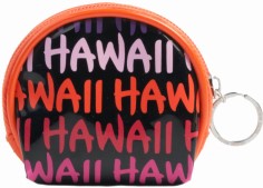 Kālā Stash: Hānau Hawaiʻi: Round Coin Purse Multicolored Text - Celebrate the Spirit of Hawaii in Vivid Shades