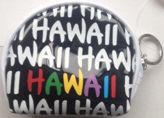 Kālā Stash: Hānau Hawaiʻi: Round Coin Purse Multicolored Text - Celebrate the Spirit of Hawaii in Vivid Shades