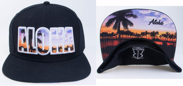 SUNSET PALM CAP - ALOHA or HAWAII