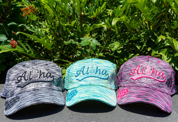 Da Aloha Pineapple Stamp Cap: Teal, Pink, and Black - Style with Island Flair