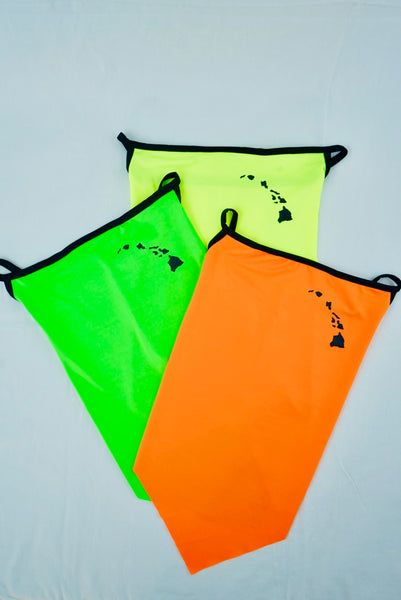 NECK GAITORS (UNISEX) NEON ISLANDS STRETCH FABRIC With Nose Clip [MULTIPLE COLORS]