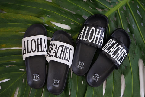 Slippah Slidahs: Aloha Beaches Slides: Da Ultimate Foot Pau Hana! Step in Style wit' 2 Colors