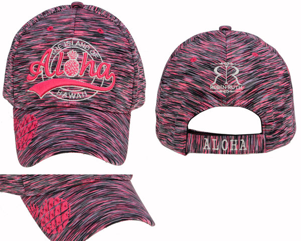 Da Aloha Pineapple Stamp Cap: Teal, Pink, and Black - Style with Island Flair