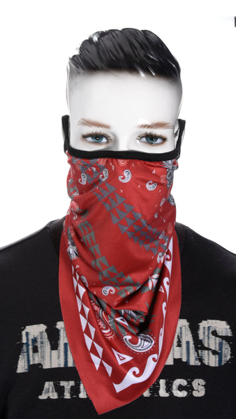 NECK GAITORS (UNISEX)  TRIBAL BANDANA STRETCH FABRIC With Nose Clip [MULTIPLE COLORS]