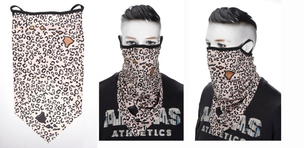 NECK GAITORS (UNISEX) CHEETAH ISLANDS STRETCH FABRIC With Nose Clip [MULTIPLE COLORS]