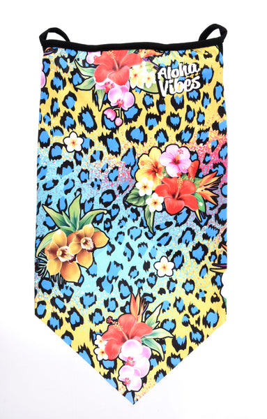 NECK GAITORS (UNISEX) FLORAL PRINTS STRETCH FABRIC With Nose Clip [MULTIPLE COLORS]