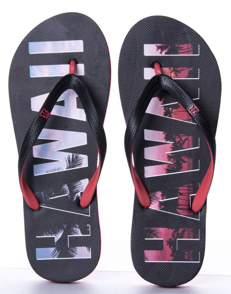 Get the beach vibe with our Hawaii Sunset Cutout Flip Flops!