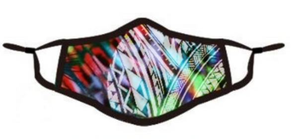 TIE-DYE TRIBAL FACE MASK STRETCH ATHLETIC FABRIC