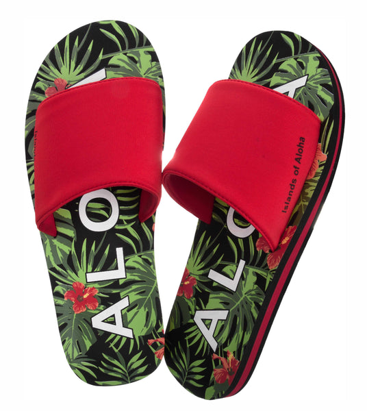 Ultimate Comfort. Red Aloha Slides (Limited Stock)