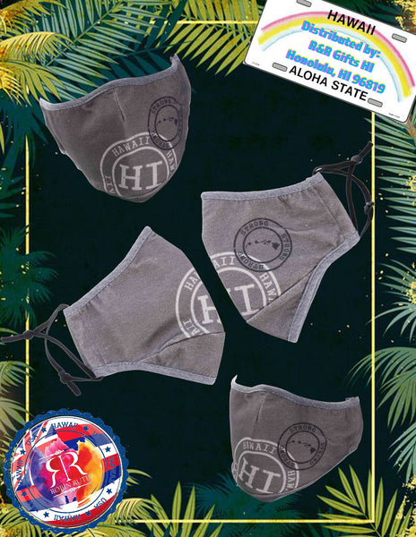 HAWAII STAMP SOLID FACE MASK COTTON/POLY FABRIC [MULTIPLE COLORS]
