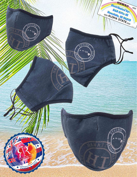 HAWAII STAMP SOLID FACE MASK COTTON/POLY FABRIC [MULTIPLE COLORS]