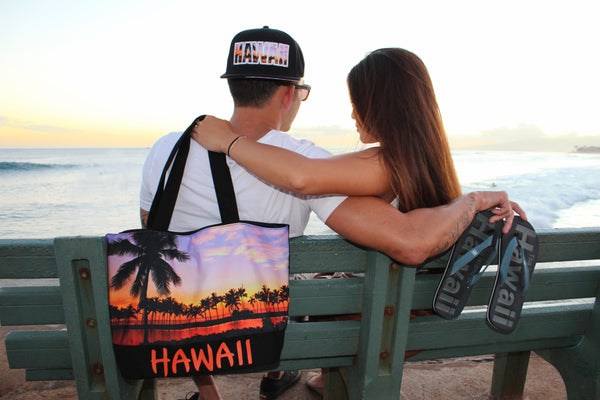 SUNSET PALM CAP - ALOHA or HAWAII