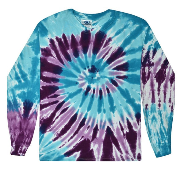 Hawaii Vibes: Island Chain Tie Dye Longsleeve Tee - Colors Galore, Bruddah!