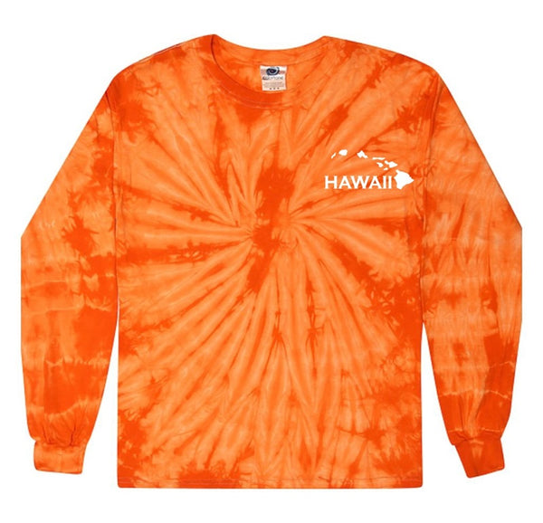 Hawaii Vibes: Island Chain Tie Dye Longsleeve Tee - Colors Galore, Bruddah!