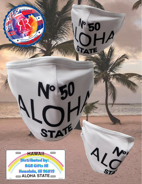 No 50 ALOHA STATE FACE MASK STRETCH ATHLETIC FABRIC [MULTIPLE COLORS]