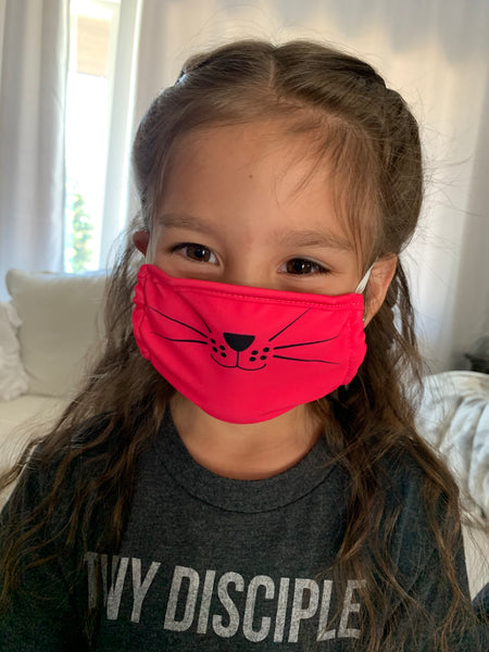 KIDS ANIMALS FACE MASK STRETCH ATHLETIC FABRIC [MULTIPLE COLORS]