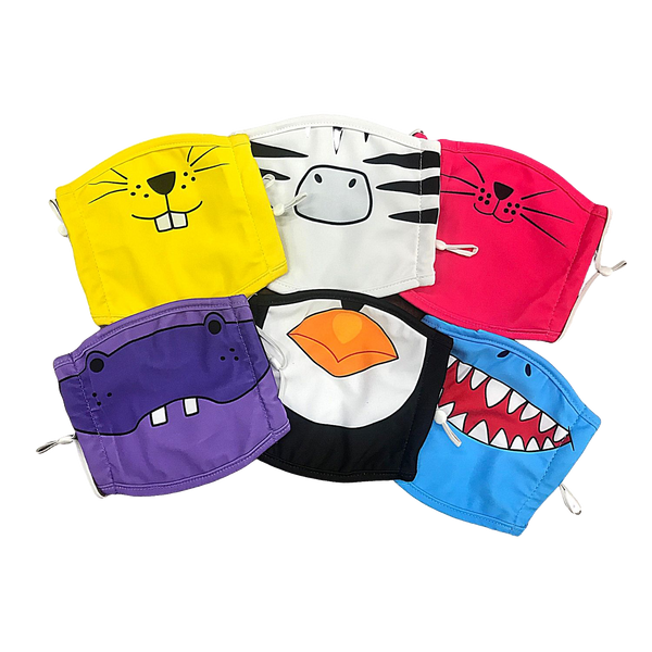 KIDS ANIMALS FACE MASK STRETCH ATHLETIC FABRIC [MULTIPLE COLORS]